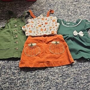 2t Bundle Kids Pumpkin Patch Costume Set - Green and Orange